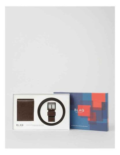Brown Casual Belt And Wallet Gift Set