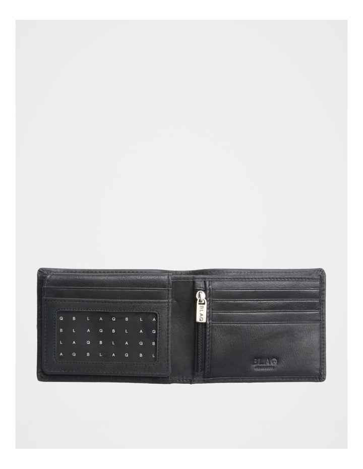 Fold Side Zip Wallet In Black
