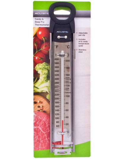 Stainless Steel Deluxe Deep Fry Thermometer in Silver