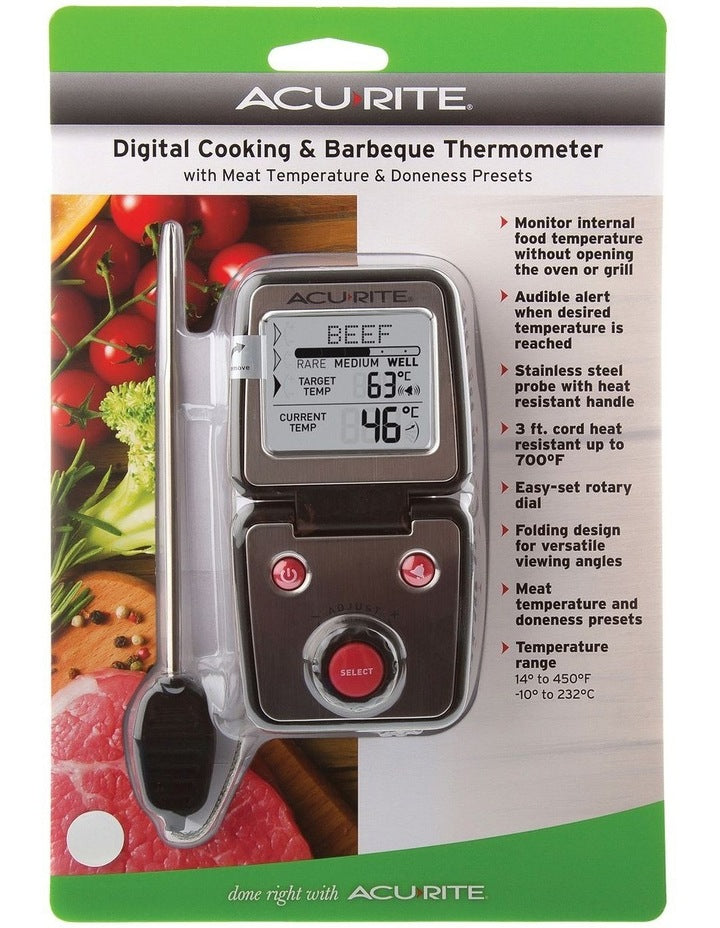 Programmable Meat Thermometer in Black