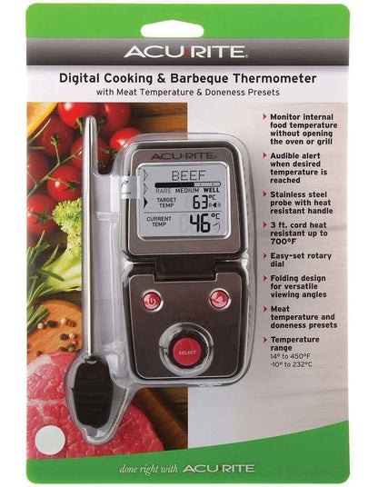 Programmable Meat Thermometer in Black