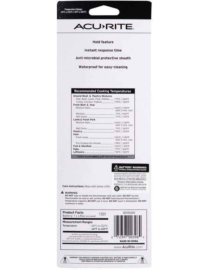 Digital Waterproof Thermometer in Black