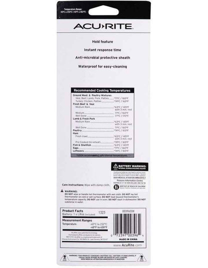 Digital Waterproof Thermometer in Black