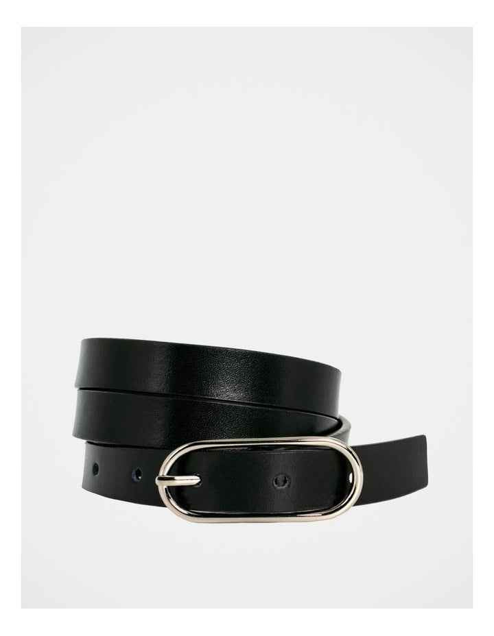 Willow Leather Belt in Black
