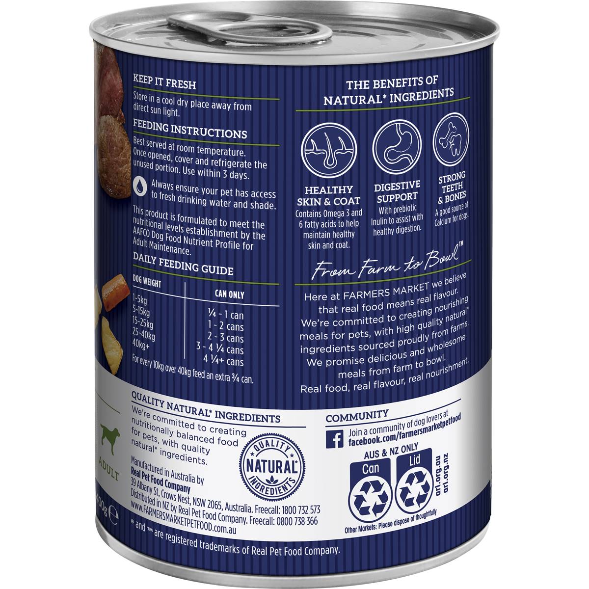 Farmers Market Grain Free Loaf With Lamb & Veg Wet Dog Food 400g