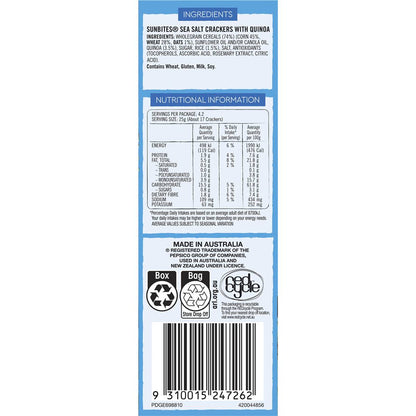 Sunbites Sea Salt Snack Crackers With Quinoa Share Pack 105g