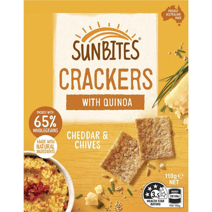 Sunbites Crackers With Quinoa Cheddar & Chives 110g