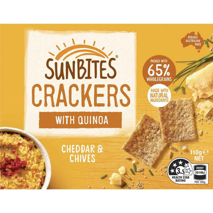 Sunbites Crackers With Quinoa Cheddar & Chives 110g