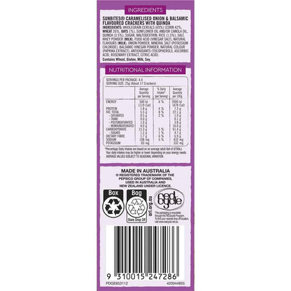 Sunbites Caramelised Onion & Balsamic Quinoa Crackers Share Pack 110g