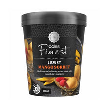 COLES FINEST LUXURY MANGO SORBET TUB 500ML