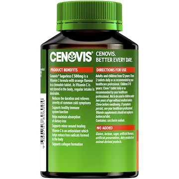 Cenovis Sugarless Vitamin C Chewable 500mg Tablets Immune Support 160 pack