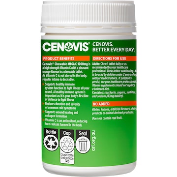 Cenovis Mega Vitamin C 1000mg Chewable Tablets For Immune Support 100 pack