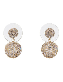 Caged Diamante Gold Drop Earring in Gold