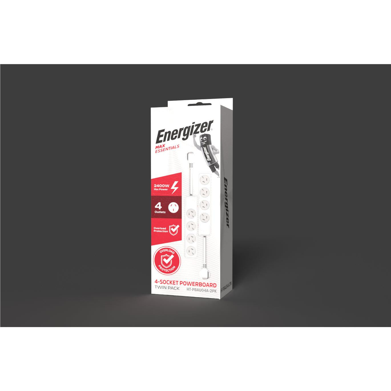 Energizer 4 Outlet Power Board (2 Pack)