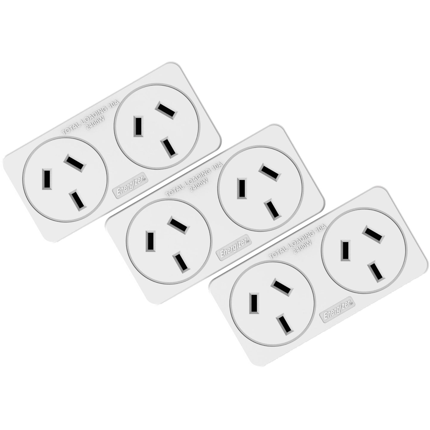 Energizer 2 Outlet Power Adaptor (3 Pack)