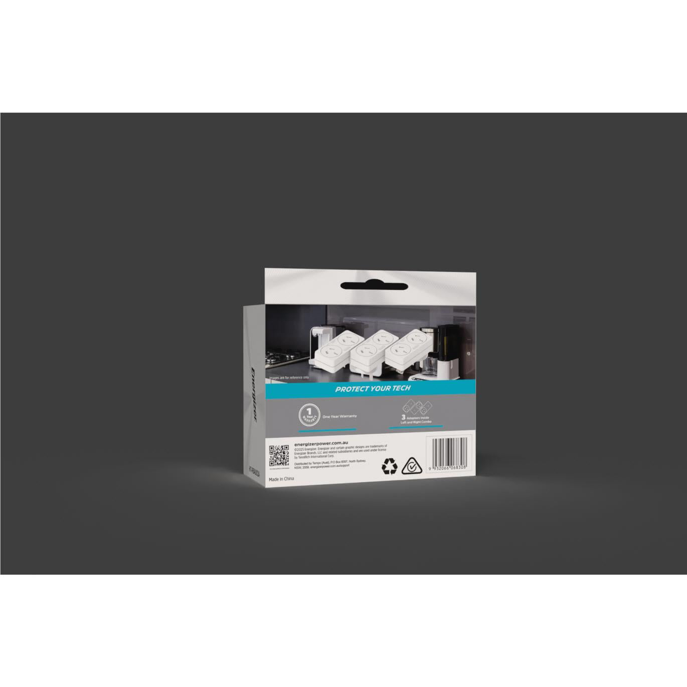 Energizer 2 Outlet Power Adaptor (3 Pack)