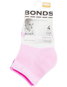 Baby Sportlet Socks 4 Pack in Pink and Purple