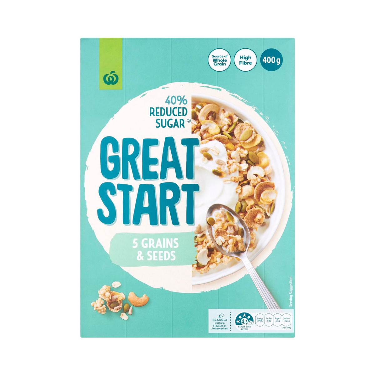 Woolworths Great Start Reduced Sugar Multigrain Cereal 400g