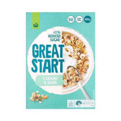 Woolworths Great Start Reduced Sugar Multigrain Cereal 400g