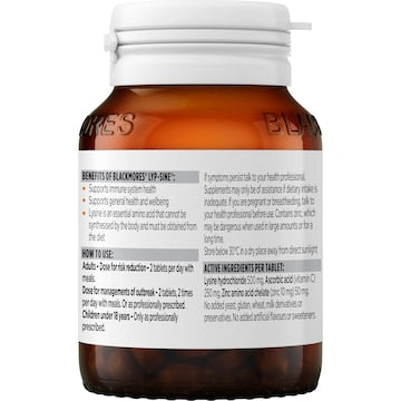 Blackmores Lyp Sine Cold Sore Relief Vitamin Tablets 30 pack