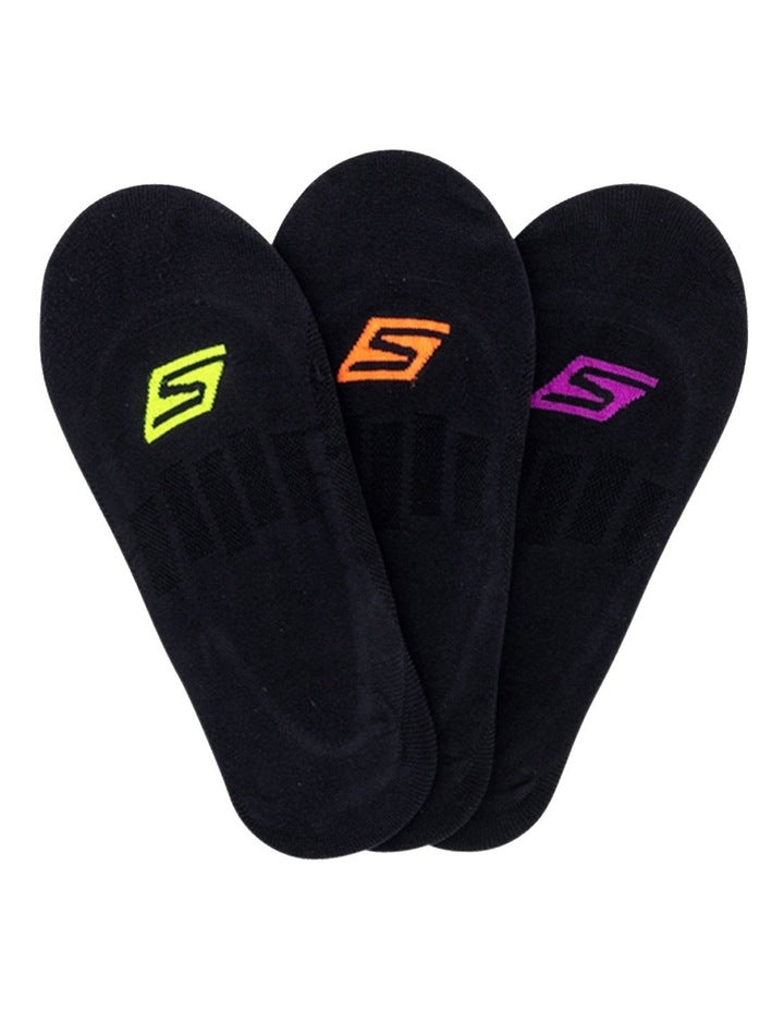 Mesh Superlow Cushioned Liner Socks 3 Pack in Black