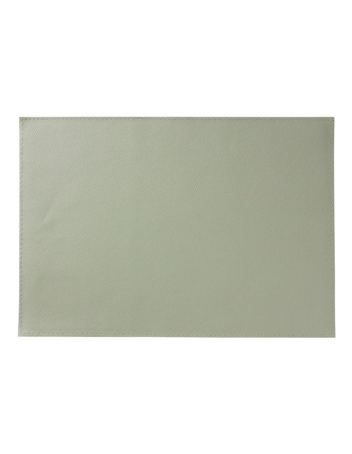Table Accents Leather Look Cowhide Placemat 43x30cm in Sage
