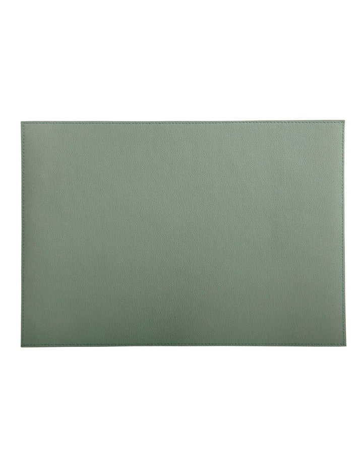 Table Accents Leather Look Cowhide Placemat 43x30cm in Sage