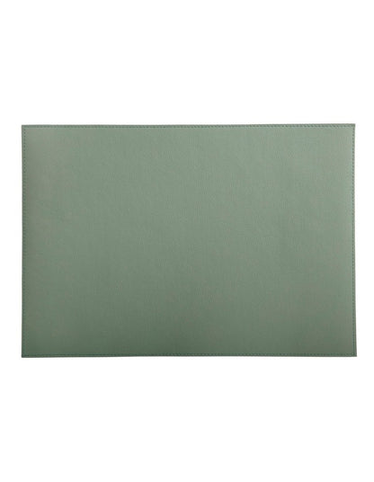 Table Accents Leather Look Cowhide Placemat 43x30cm in Sage