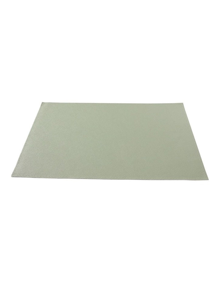 Table Accents Leather Look Cowhide Placemat 43x30cm in Sage