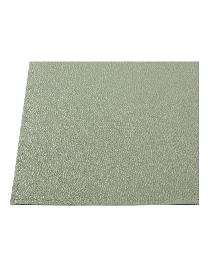 Table Accents Leather Look Cowhide Placemat 43x30cm in Sage