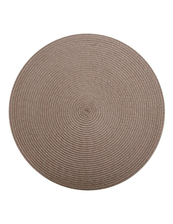 Table Accents Round Placemat in Taupe
