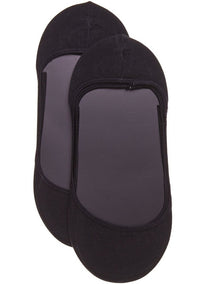 Cotton Invisible Liner Socks 2 Pack in Black
