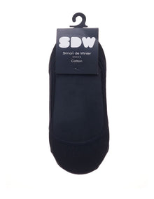 Cotton Invisible Liner Socks 2 Pack in Black