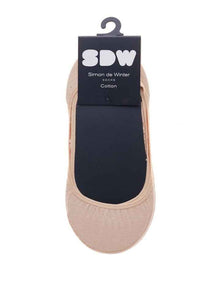 Cotton Invisible Liner Socks 2 Pack in Beige