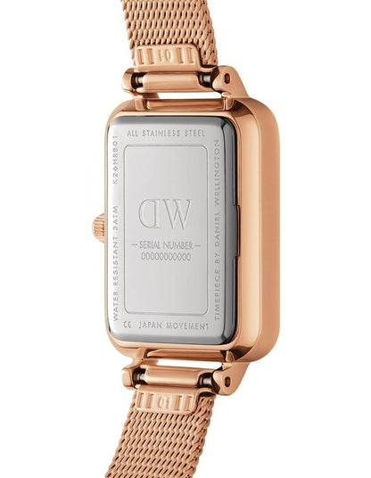 Quadro Pressed Melrose 26mm Rose Gold/White Stainless Steel Mesh Watch