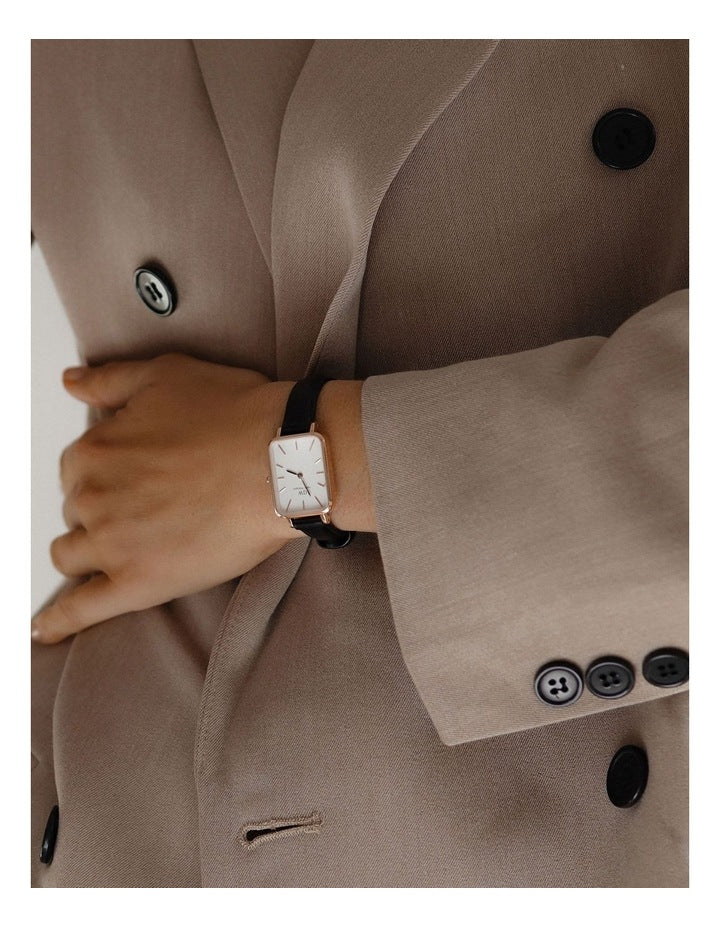 Quadro Pressed Sheffield 26mm Stainless Steel Mesh Watch in Rose Gold/White