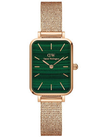 Quadro Pressed Melrose 26mm Stainless Steel Mesh Watch in Rose Gold/Green