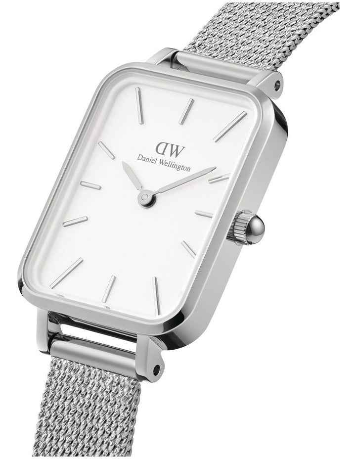 Quadro Pressed 26mm Sterling Silver Watch DW00100438 in White