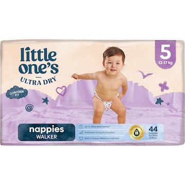 Little One's Ultra Dry Nappies Size 5 Walker (12-17kg) 44 pack
