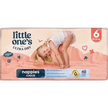 Little One's Ultra Dry Nappies Size 6 Junior (15-20kg) 40 pack