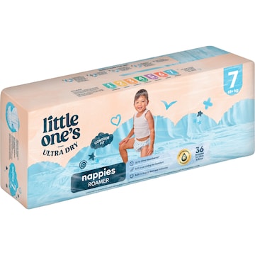Little One's Ultra Dry Roamer Nappies Size 7 18+ kg Boys & Girls 36 pack
