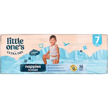 Little One's Ultra Dry Roamer Nappies Size 7 18+ kg Boys & Girls 36 pack