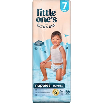Little One's Ultra Dry Nappies Size 7 Roamer (18+kg) 36 pack