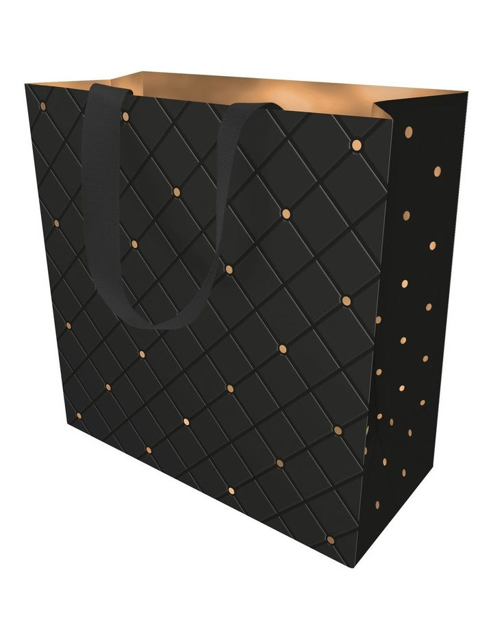 Gift Bag Large in Quilted Ebony