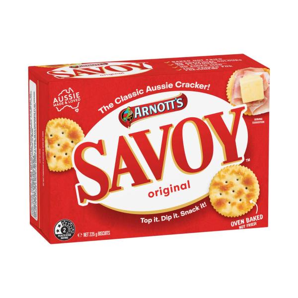 ARNOTT'S SAVOY ORIGINAL CRACKERS BISCUITS 225G