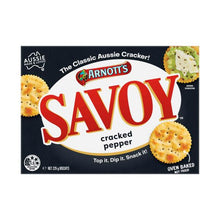 ARNOTT'S SAVOY CRACKED PEPPER CRACKERS BISCUITS 225G