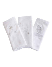 Wish Upon A Star Face Washers 3 Pack in White