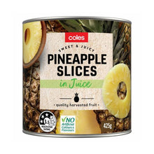 COLES PINEAPPLE SLICES IN JUICE 425G