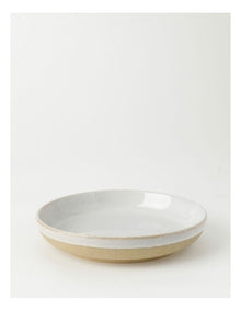 Esperance Wiped Edge Shallow Bowl Small in White/Sand
