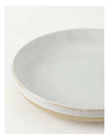 Esperance Wiped Edge Shallow Bowl Small in White/Sand
